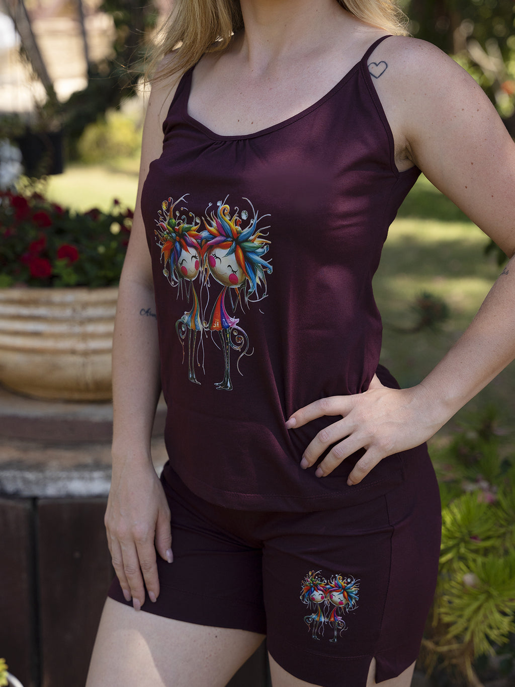 Conjunto Shorts & Blusa de Alças Damas Coloridas