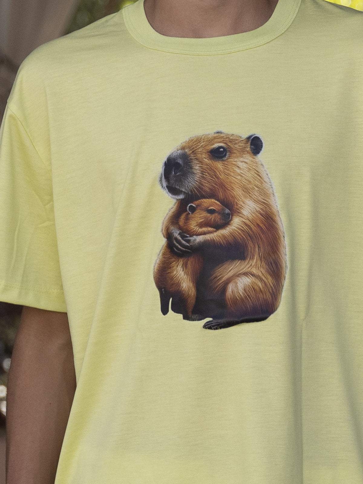 Conjunto Masculino Shorts Capivara & Filhote