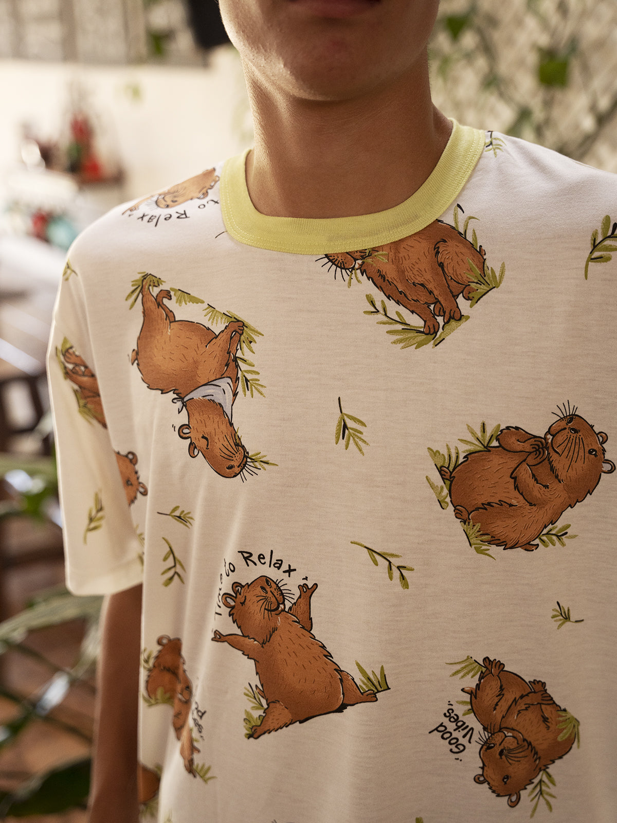 Conjunto Masculino Shorts Capivara Relax