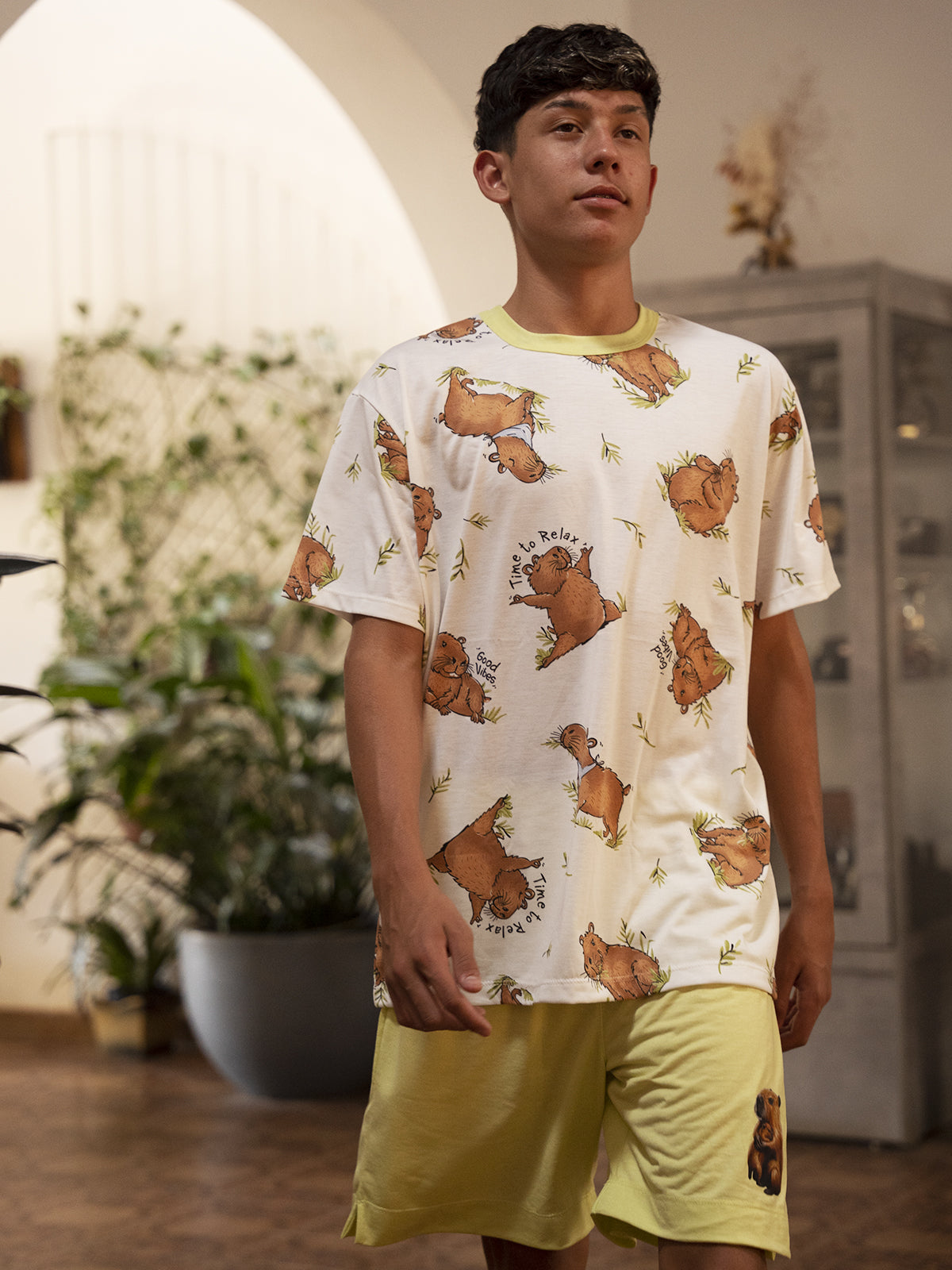 Conjunto Masculino Shorts Capivara Relax