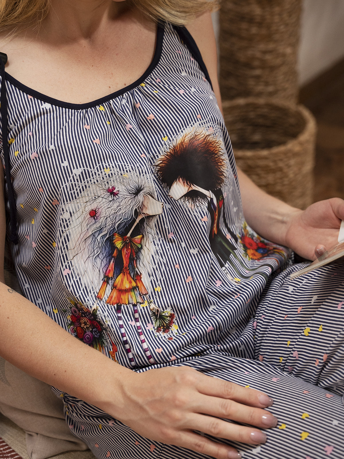 Macacão de Alças Dama & Cavaleiro Encantados Listrado