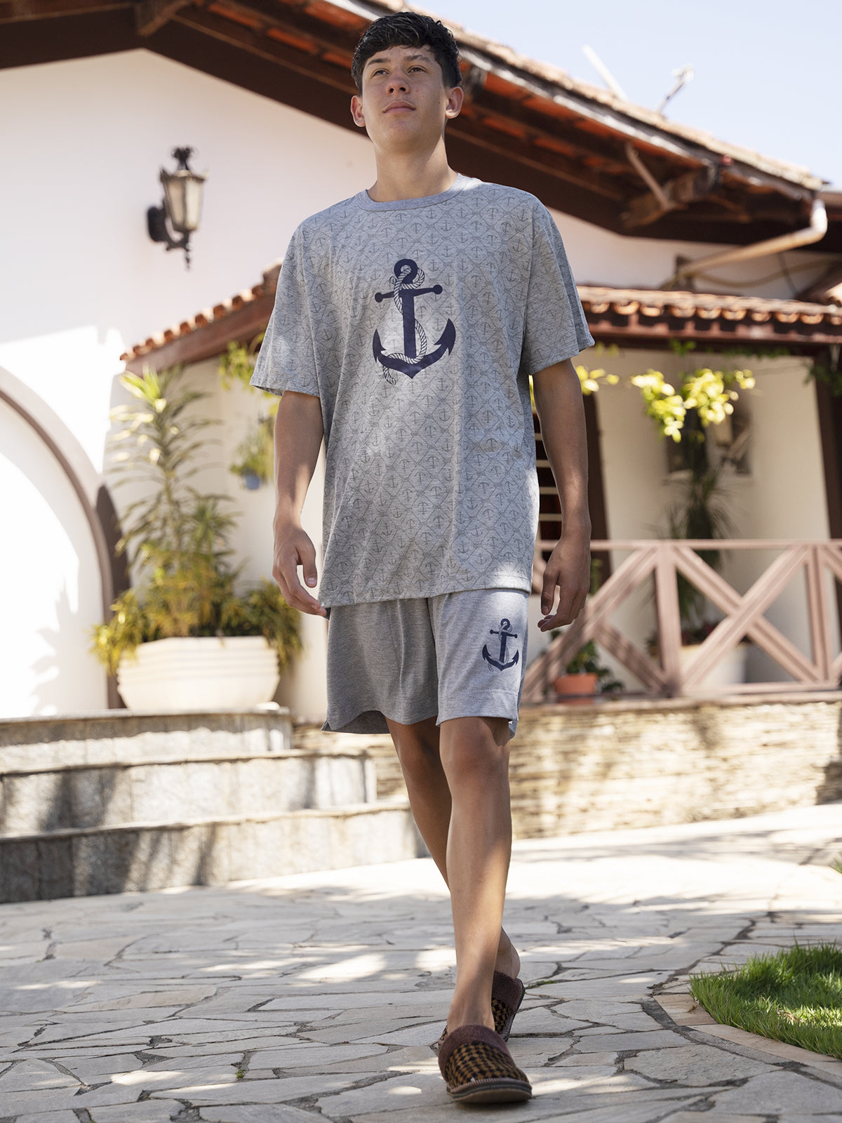 Conjunto Masculino Shorts Âncora