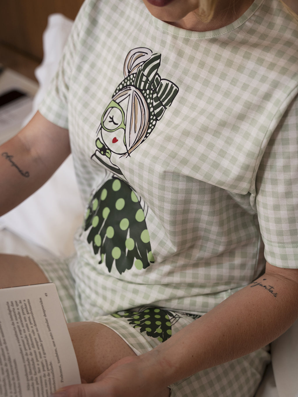 Conjunto Shorts Boneca & Xadrez