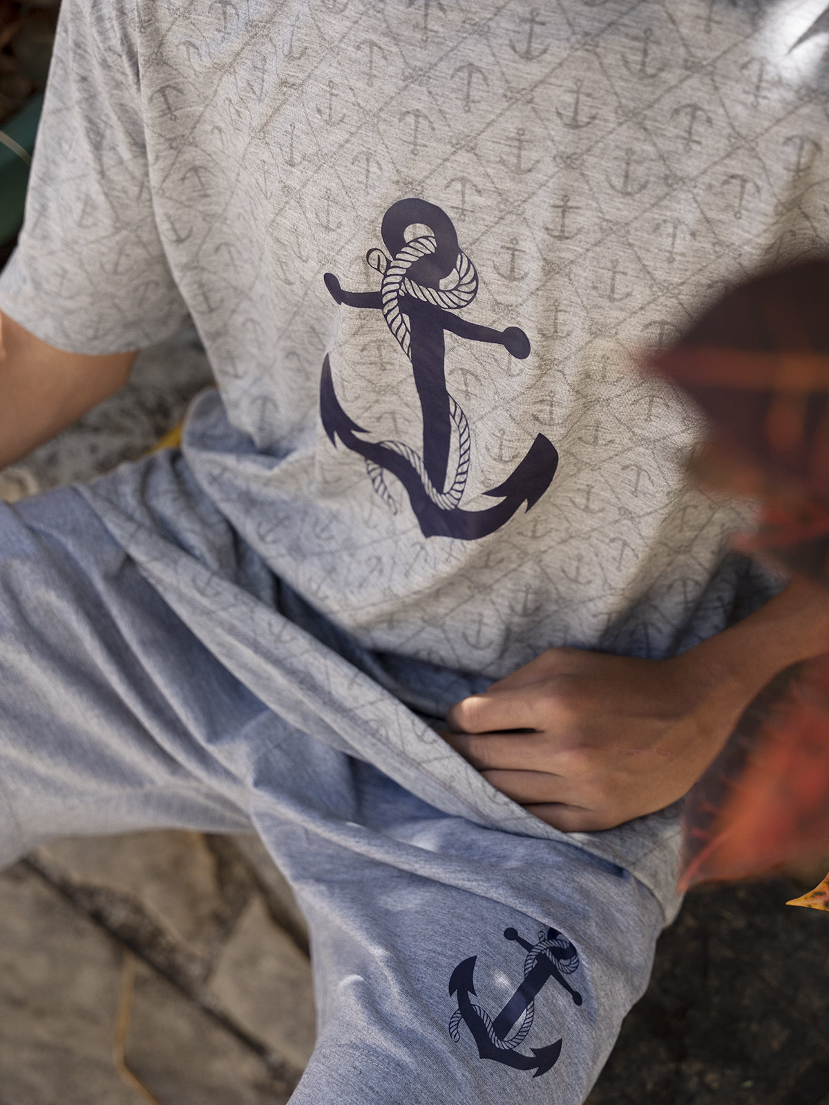 Pijama Masculino Shorts Âncora