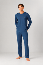 Pijama Longo Masculino Bolso Canguru Flanelado