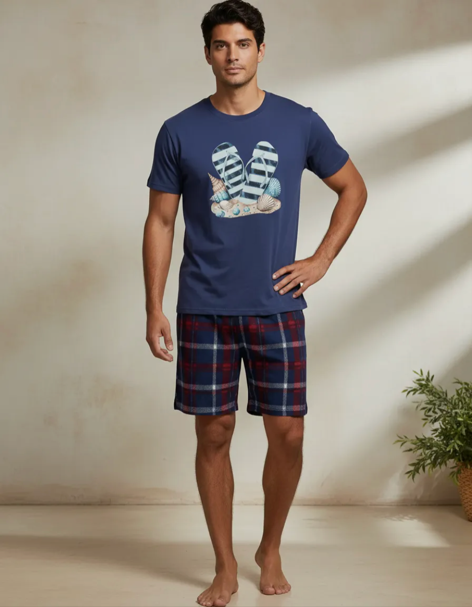 Pijama Curto Masculino - Viscolycra