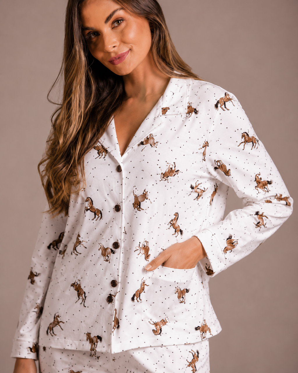 Pijama Longo Feminino - Conforto com Botões