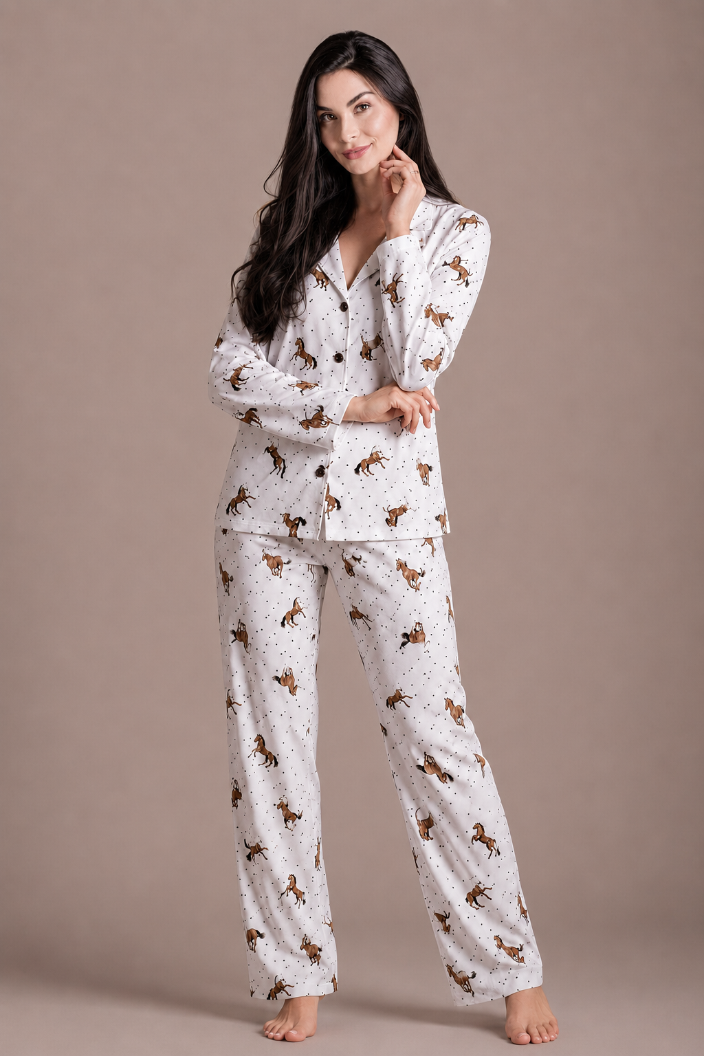 Pijama Longo Feminino - Conforto com Botões