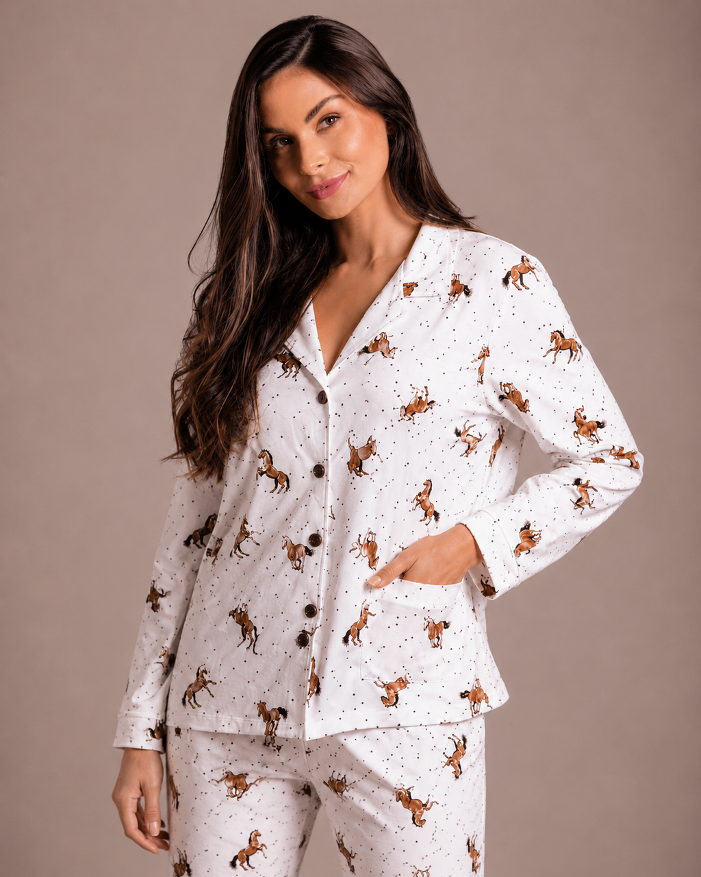 Pijama Longo Feminino - Conforto com Botões
