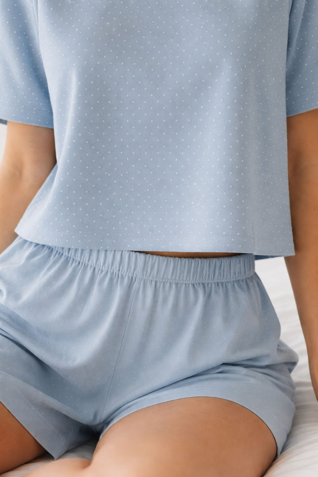 Pijama Curto Feminino com Blusa Manga Curta - Malha Fria