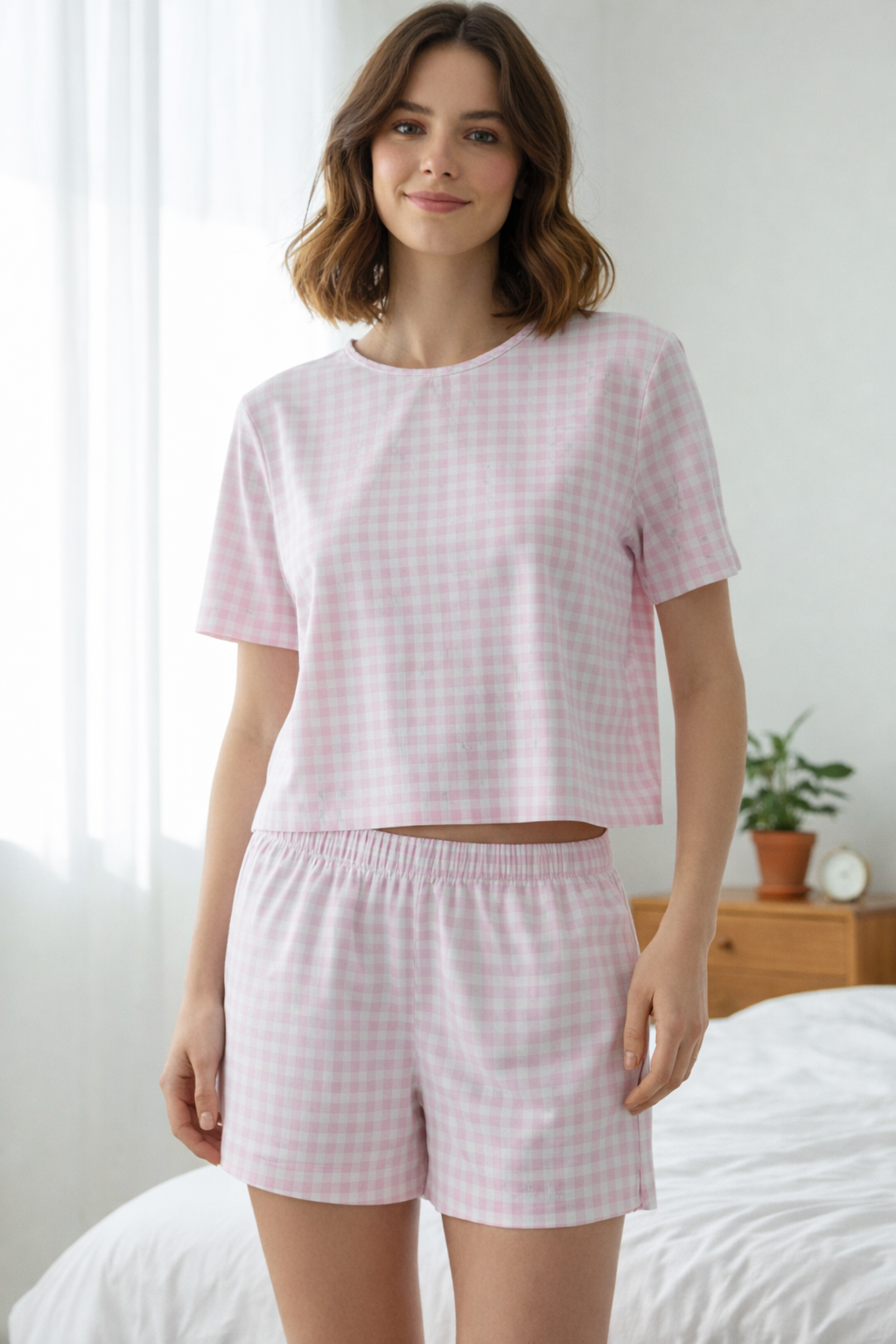 Pijama Curto Feminino com Blusa Manga Curta - Malha Fria