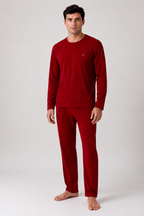 Pijama Longo Masculino Bolso Canguru Flanelado
