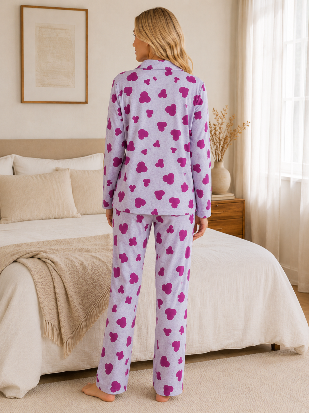 Pijama Longo Feminino - Conforto com Botões