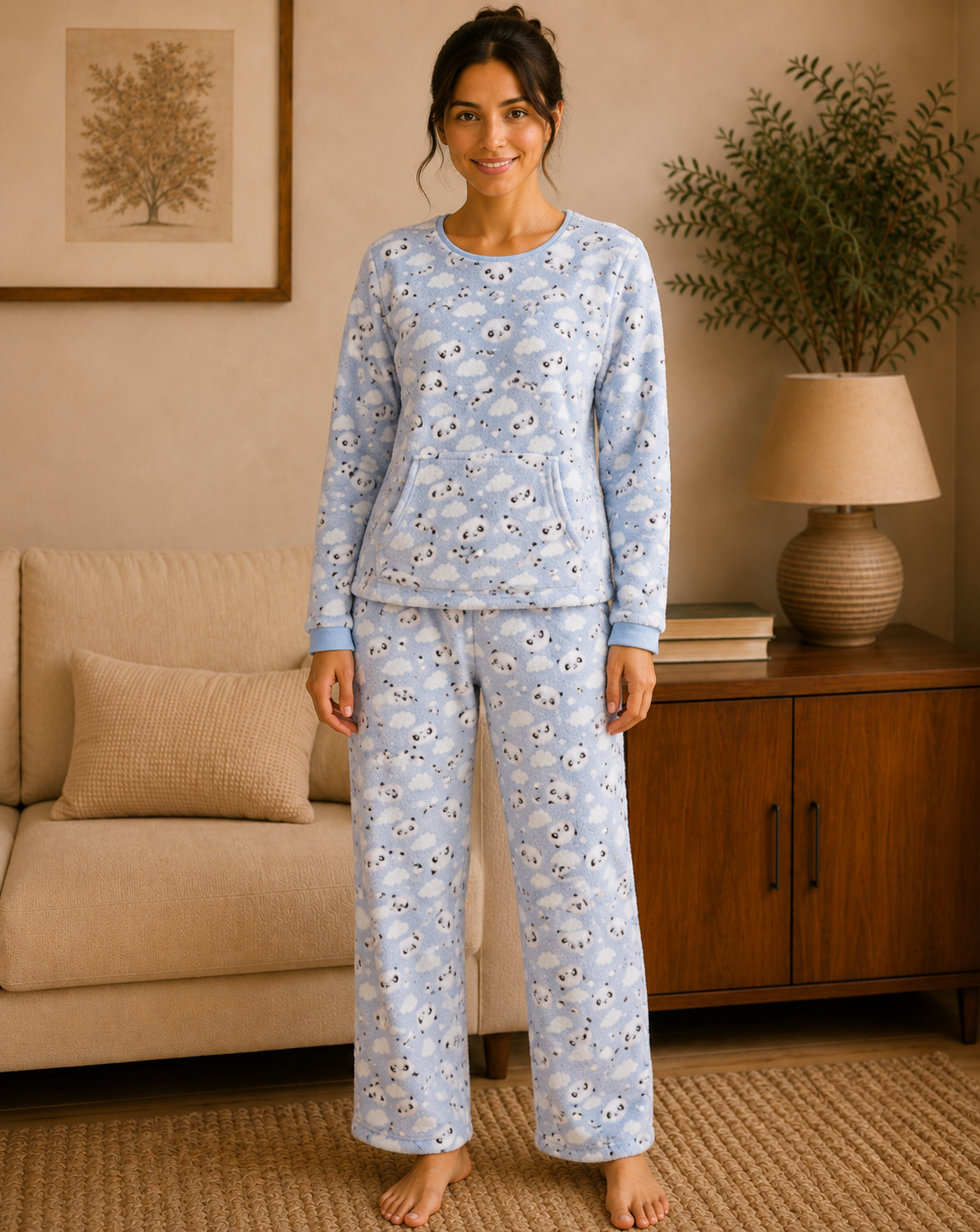 Pijama Longo Feminino Felpudo