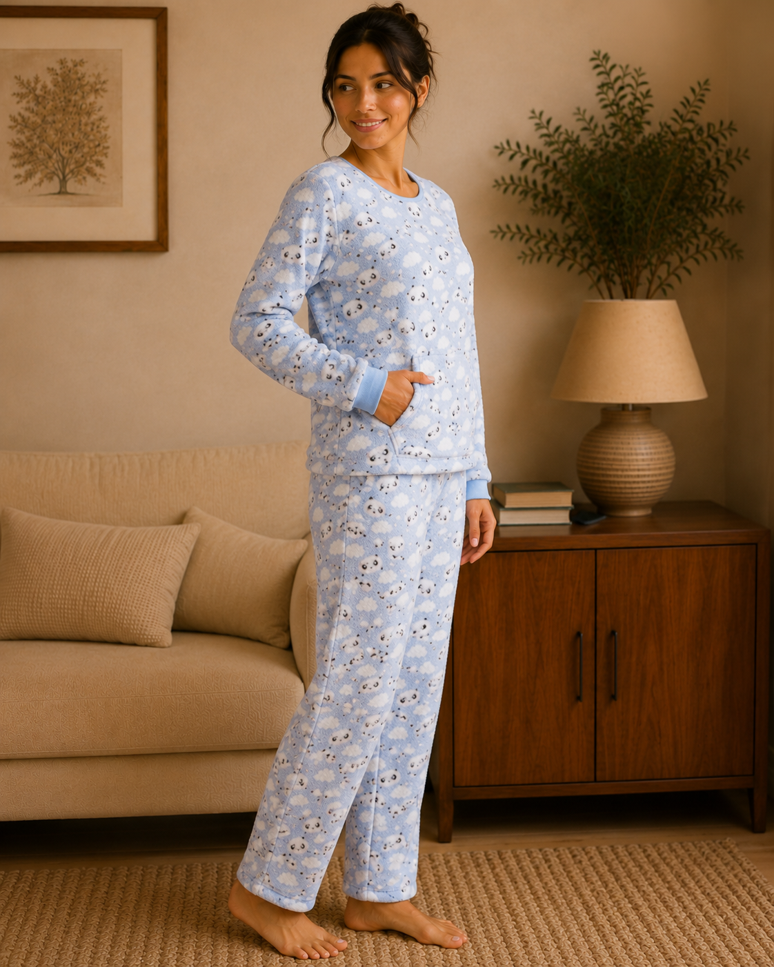 Pijama Longo Feminino Felpudo