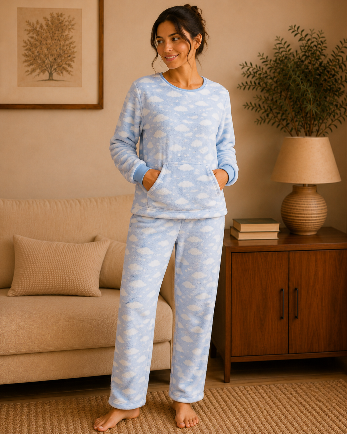 Pijama Longo Feminino Felpudo