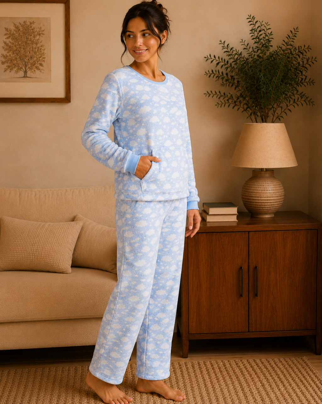 Pijama Longo Feminino Felpudo