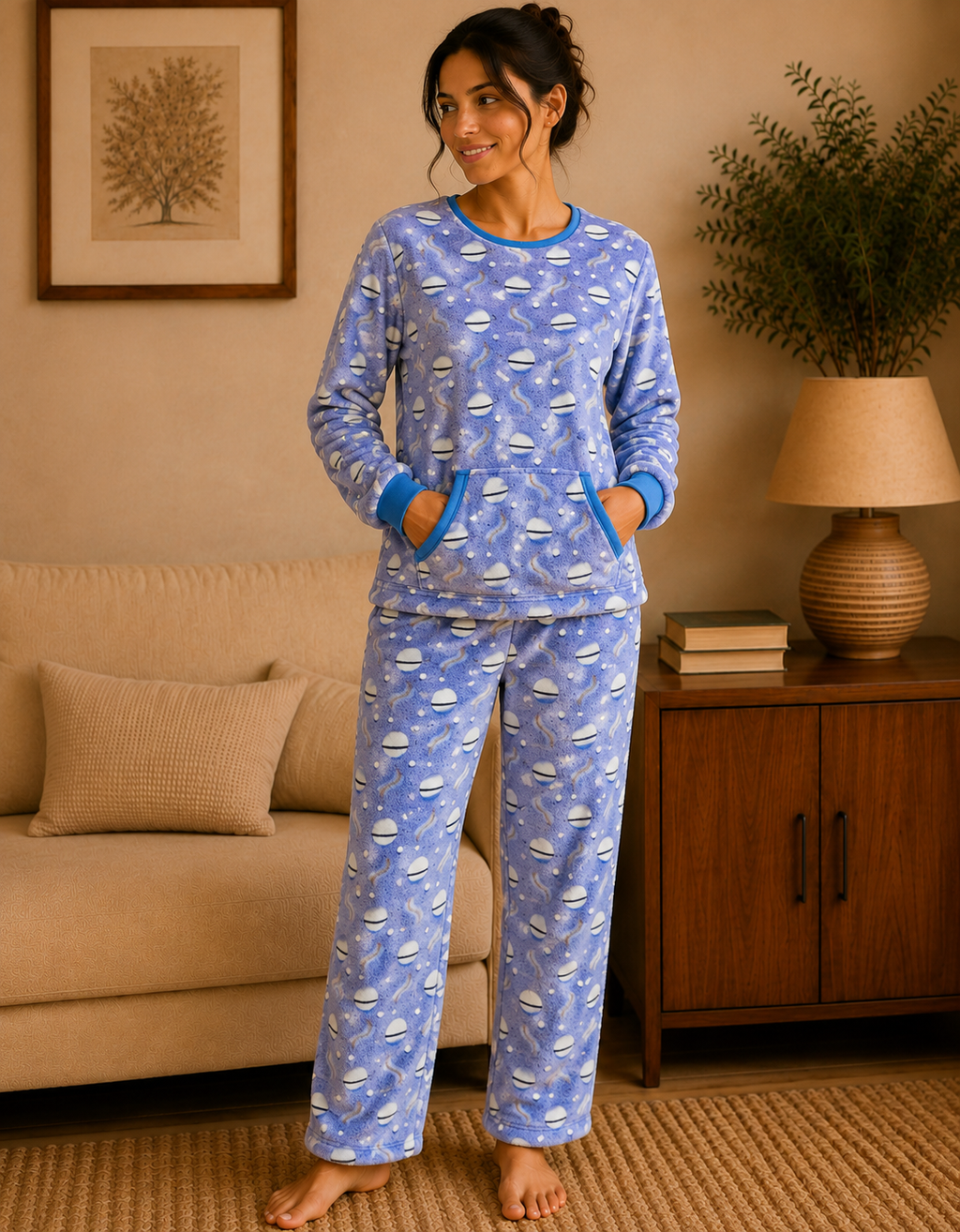 Pijama Longo Feminino Felpudo