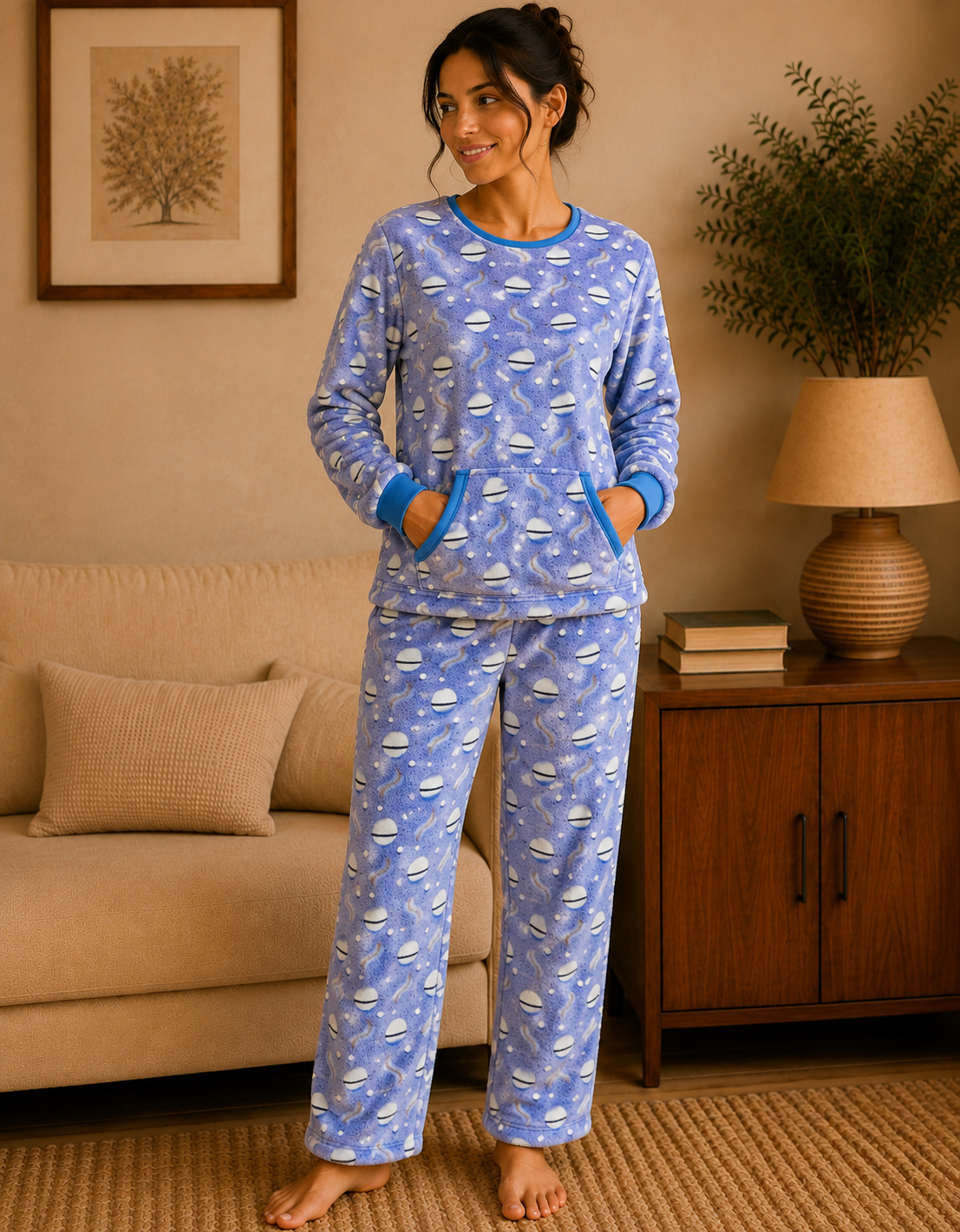 Pijama Longo Feminino Felpudo