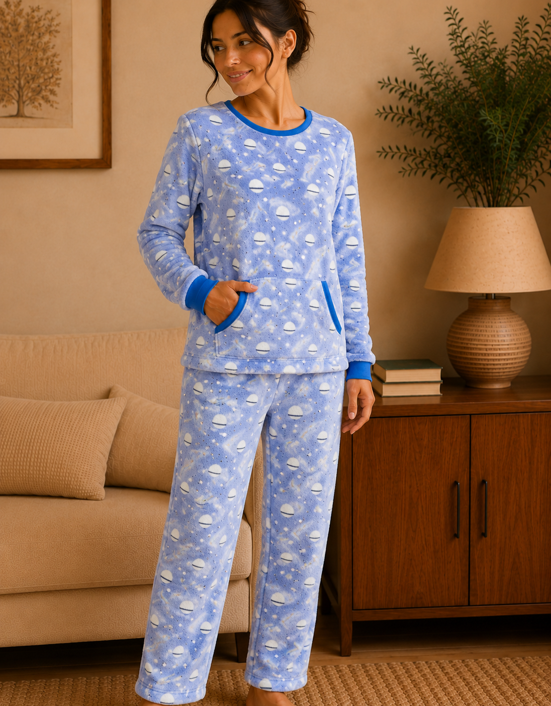 Pijama Longo Feminino Felpudo
