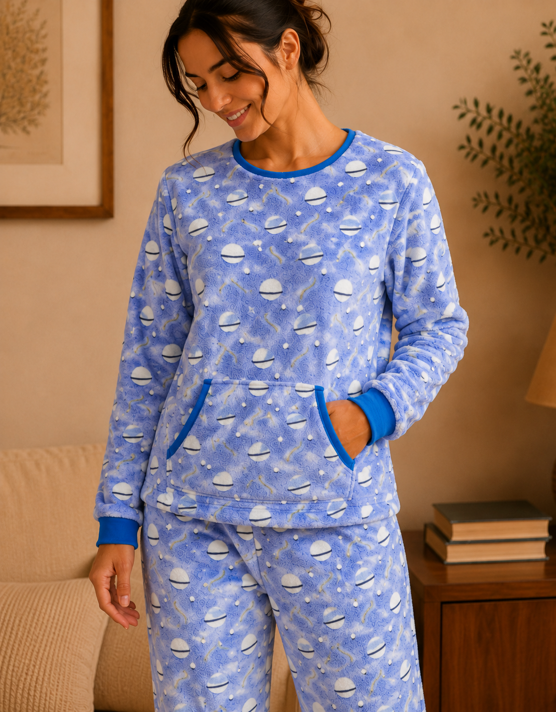 Pijama Longo Feminino Felpudo