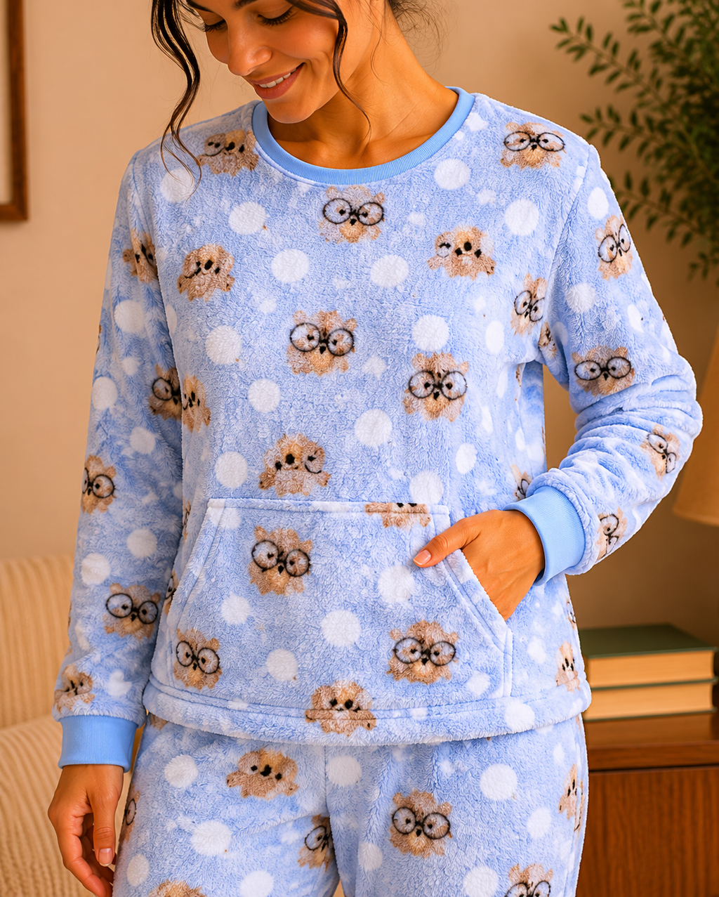 Pijama Longo Feminino Felpudo