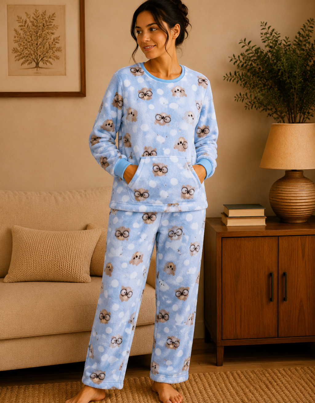 Pijama Longo Feminino Felpudo