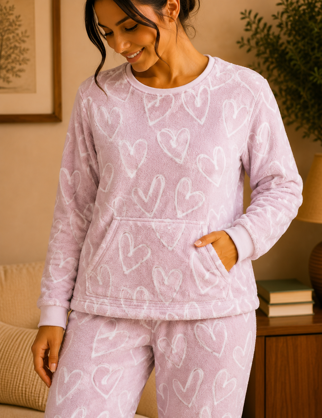 Pijama Longo Feminino Felpudo