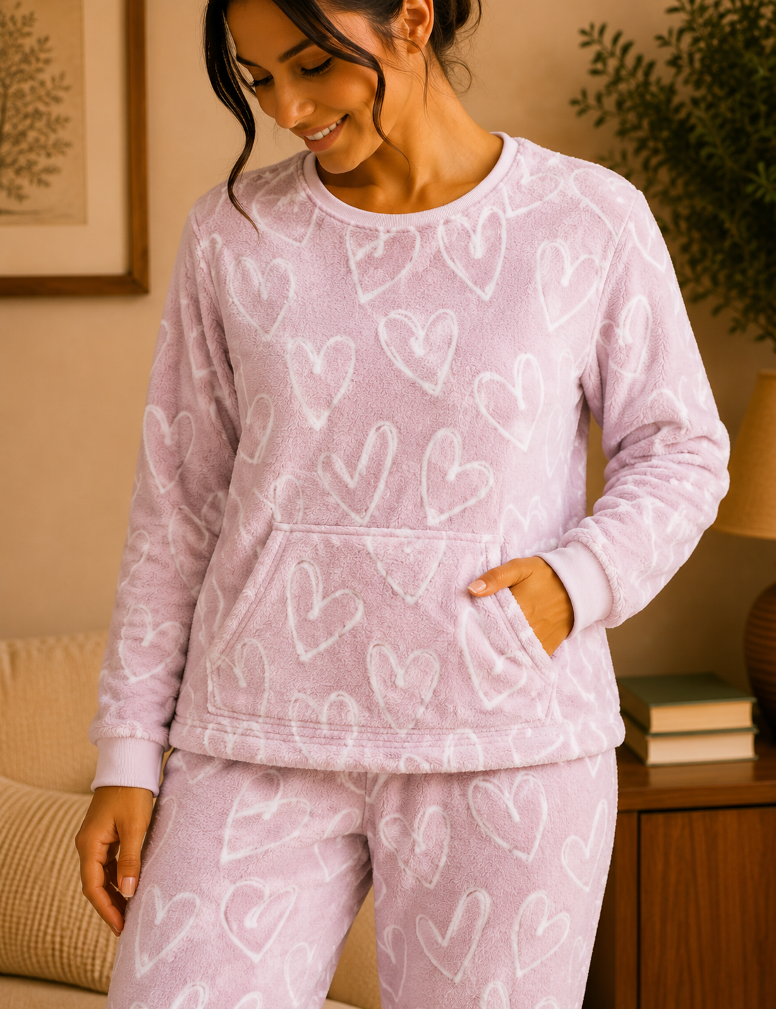 Pijama Longo Feminino Felpudo