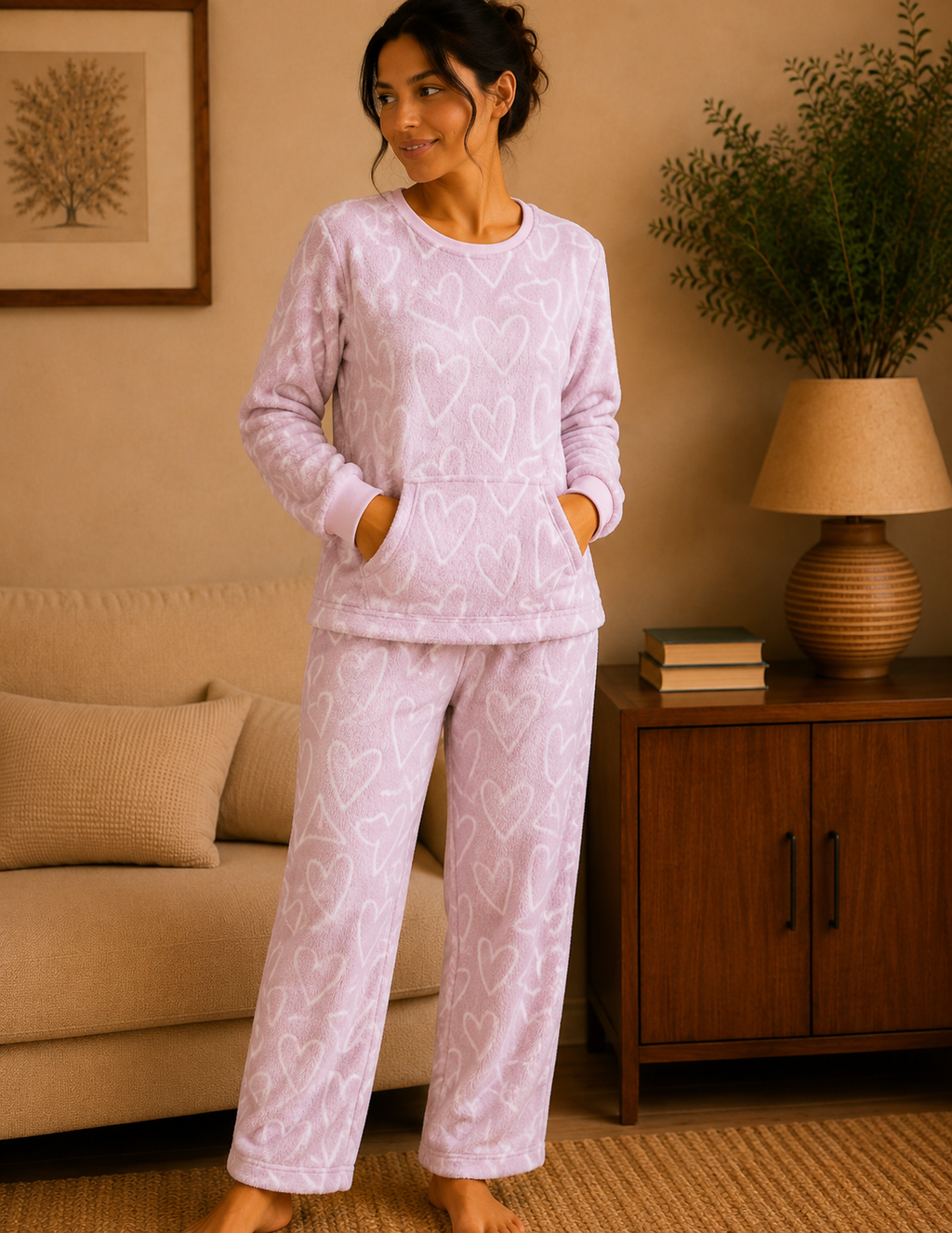 Pijama Longo Feminino Felpudo