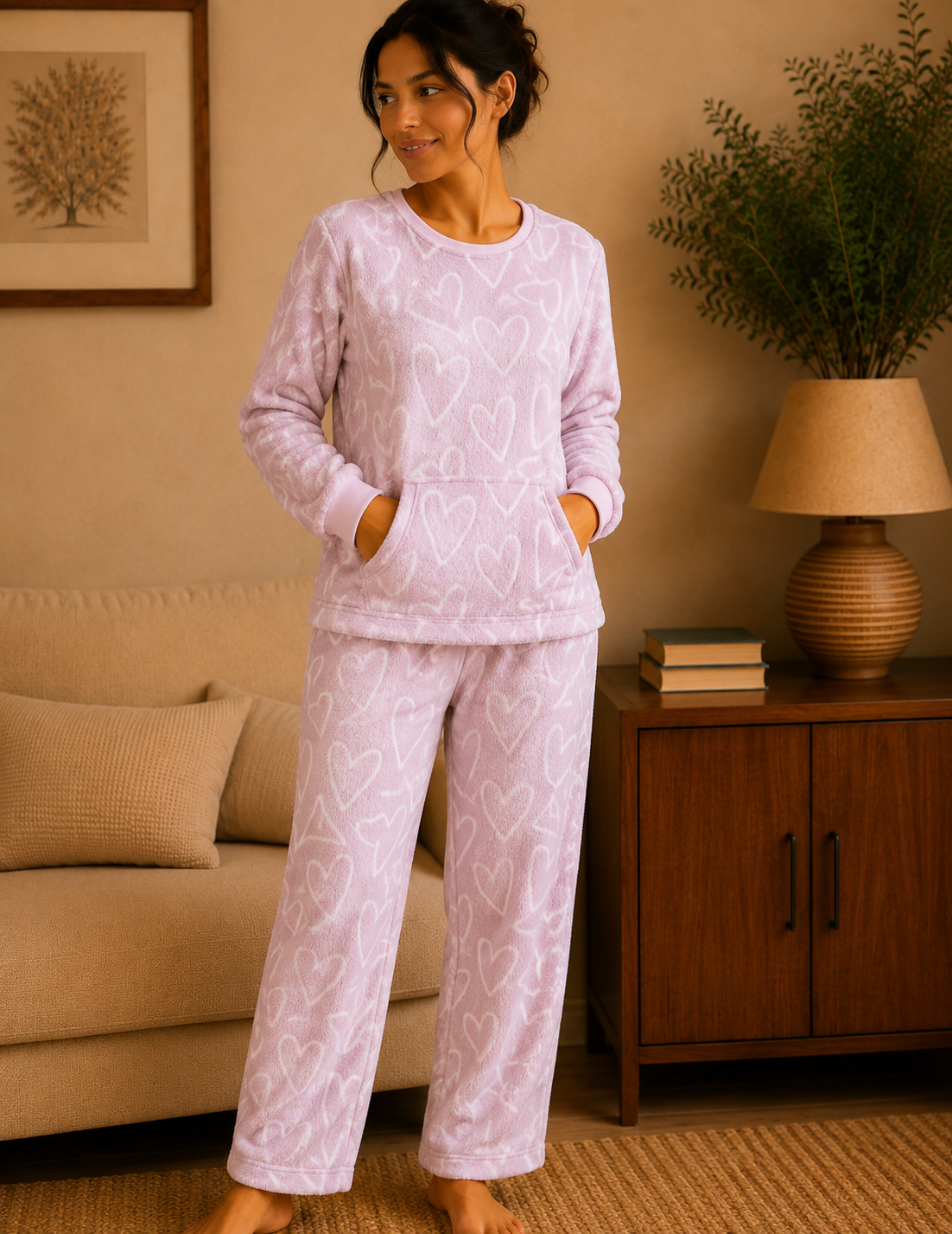 Pijama Longo Feminino Felpudo