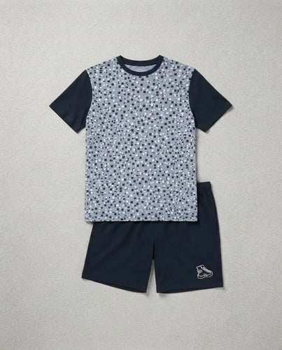 Pijama Masculino Curto - Malha Fria Camiseta E Shorts Camuf