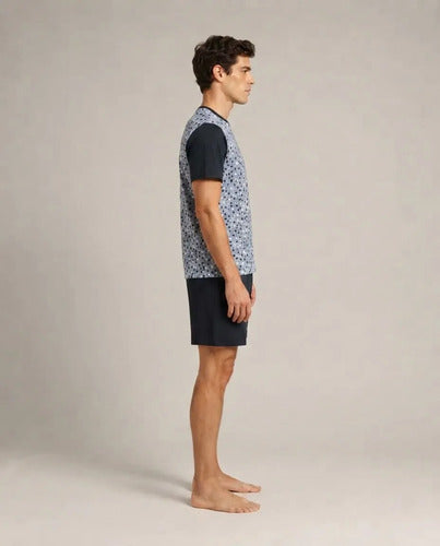 Pijama Masculino Curto - Malha Fria Camiseta E Shorts Camuf