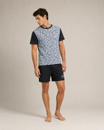 Pijama Masculino Curto - Malha Fria Camiseta E Shorts Camuf