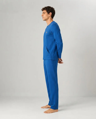 Pijama Longo Masculino Bolso Canguru Flanelado
