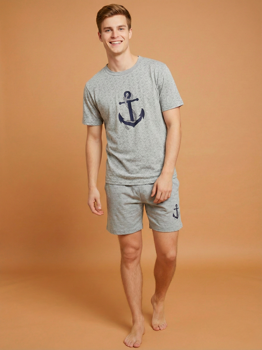 Pijama Masculino Shorts Âncora