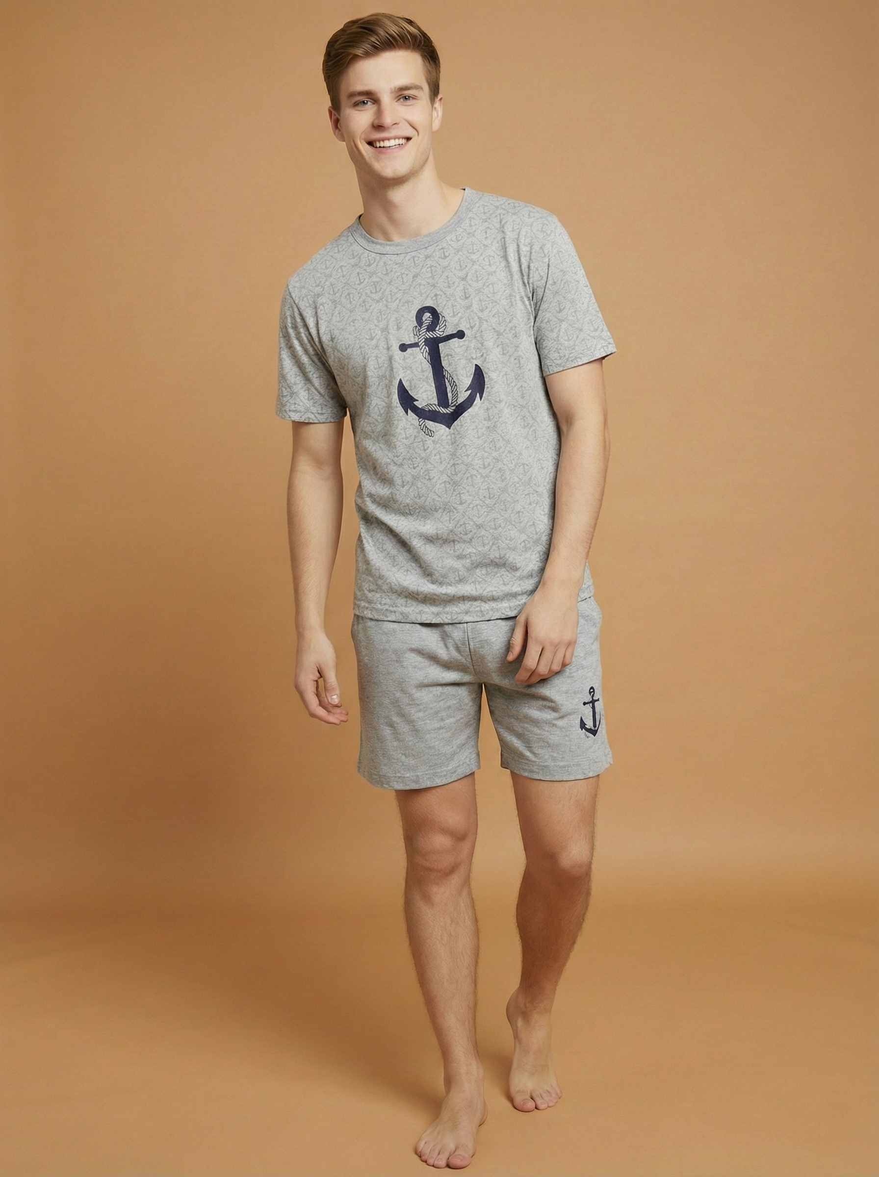 Pijama Masculino Shorts Âncora
