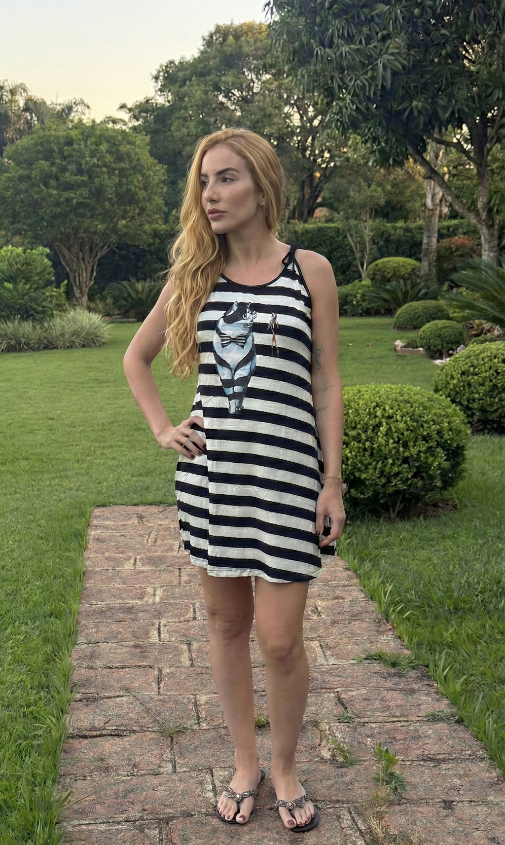 Camisola de Alça Mulher & Gato - Listrado