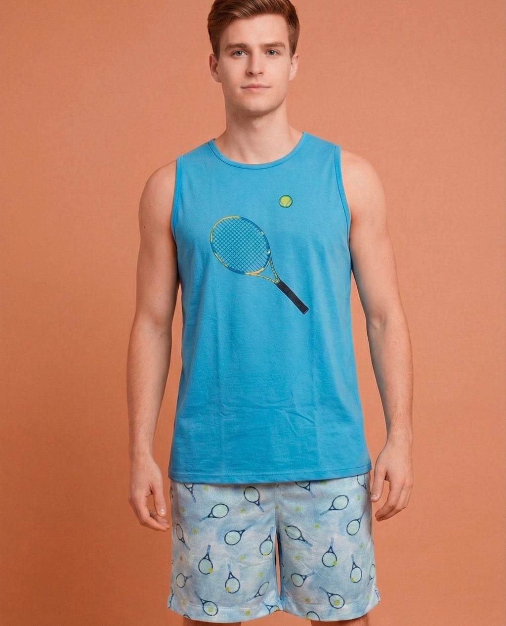 Pijama Curto Masculino Regata - Malha fria