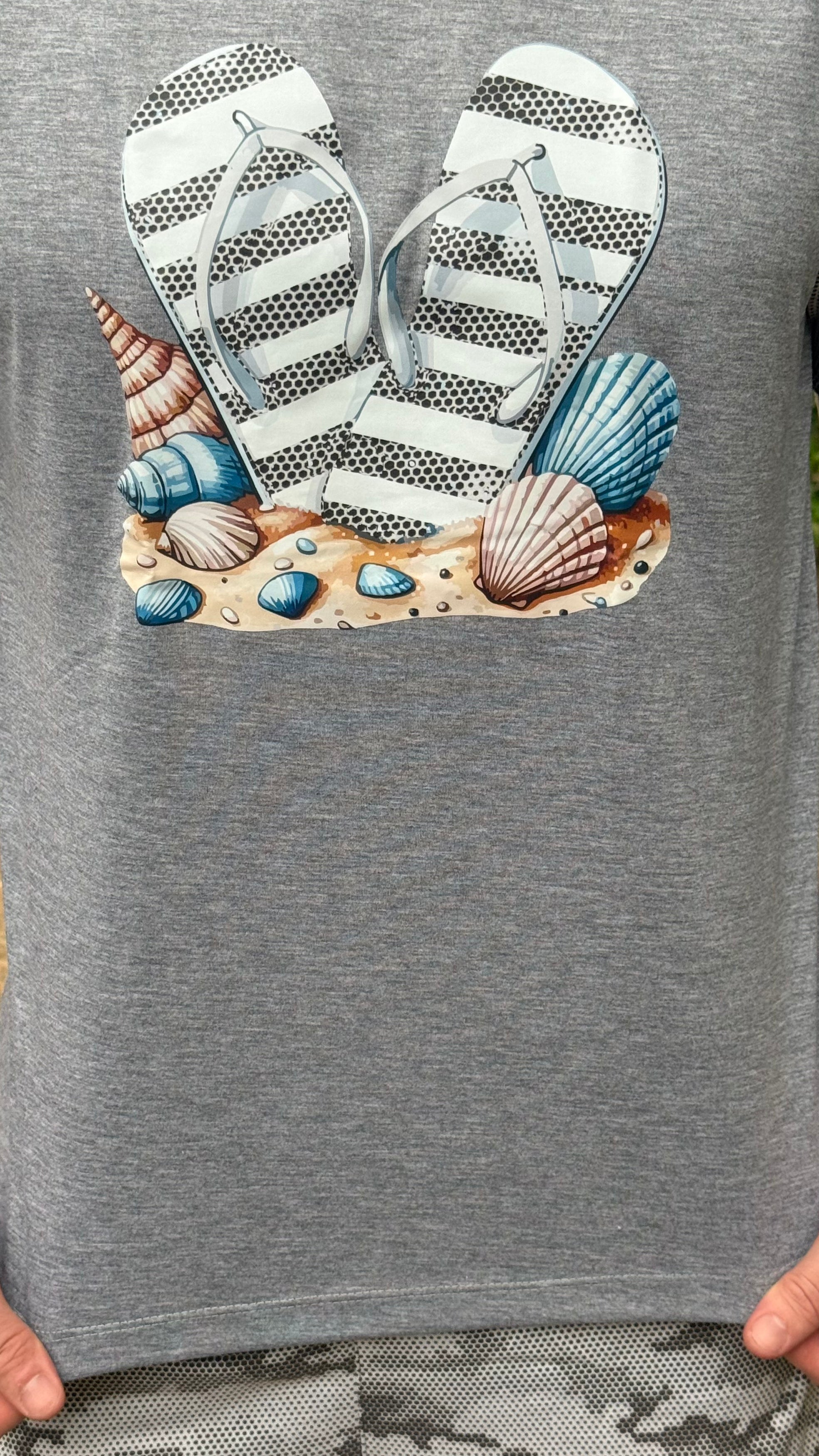 Conjunto Masculino Shorts & Camiseta Chinelo Camuflado Cinza