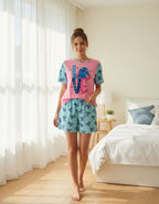 Pijama Curto Feminino com Blusa Manga Curta - Listrado