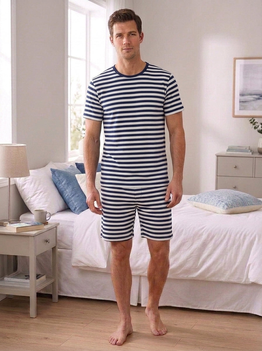 Pijama Curto Masculino Canelado - Viscolycra