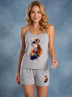 Pijama Curto Feminino de Alças - Algodão Penteado
