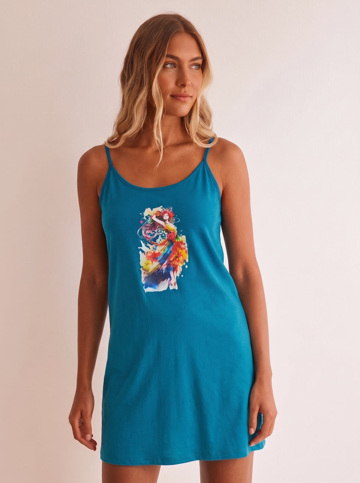 Camisola Feminina de Alças em tecido Malha Fria