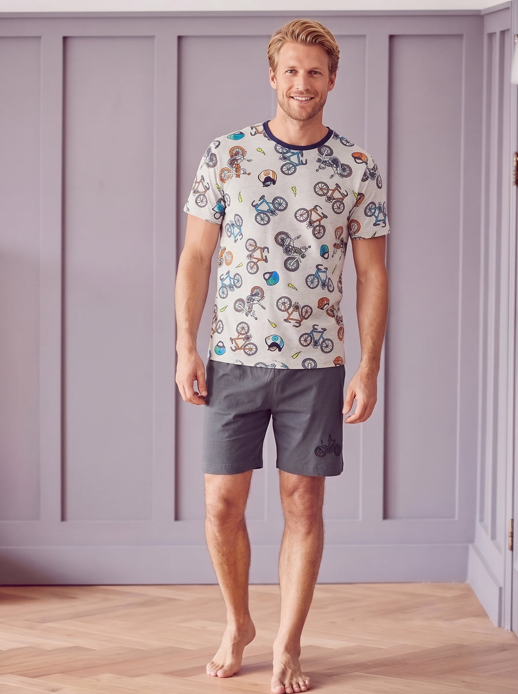 Pijama Masculino Verão de Viscolycra Motocicleta