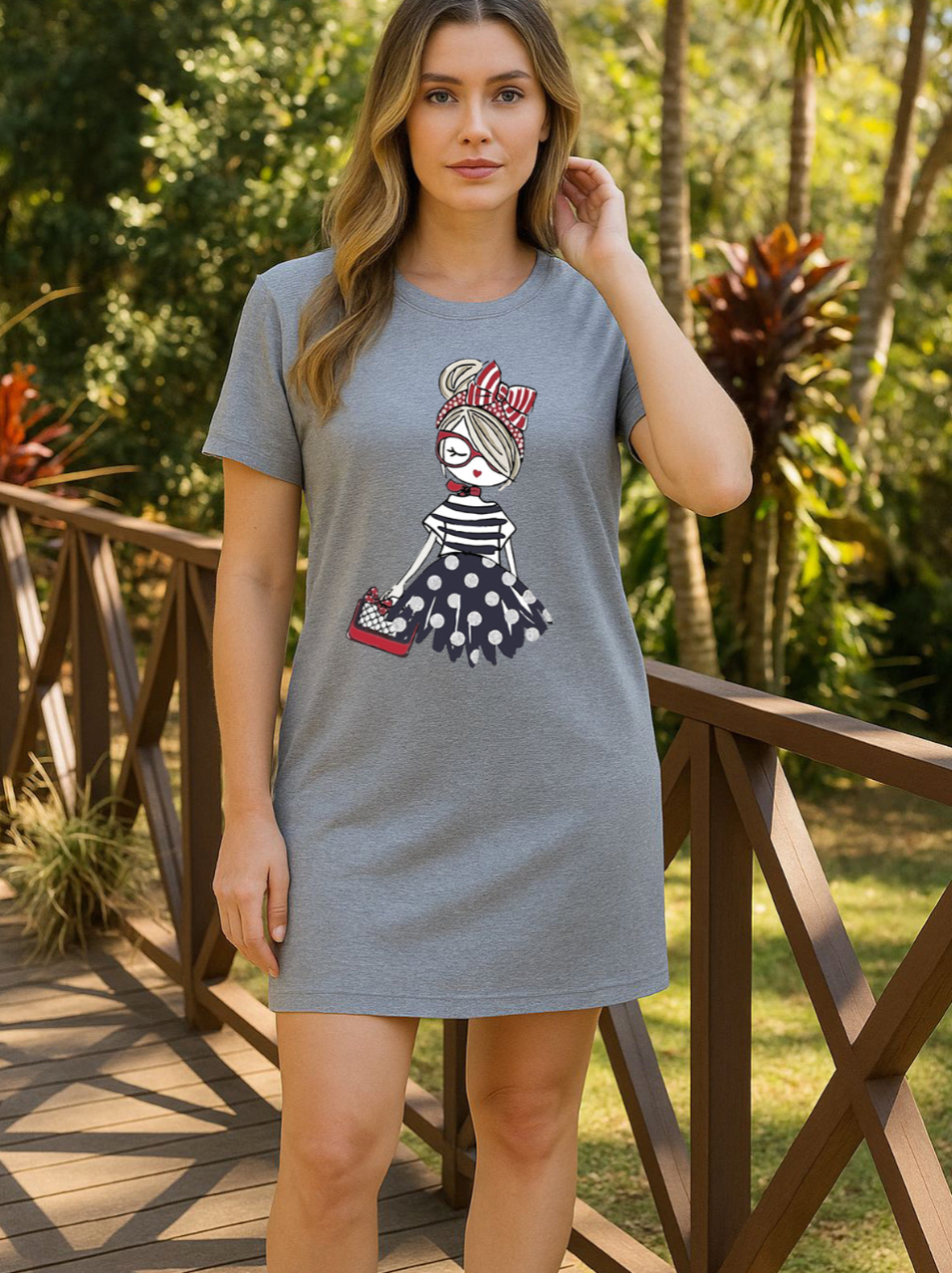 Camisola Feminina de Manga Curta - Moletinho
