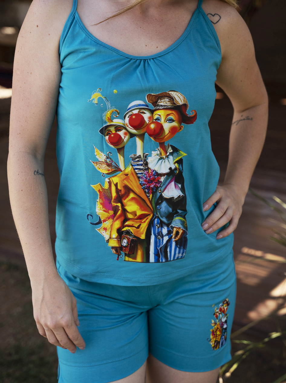 Pijama Shorts & Blusa de Alças - Viscolycra