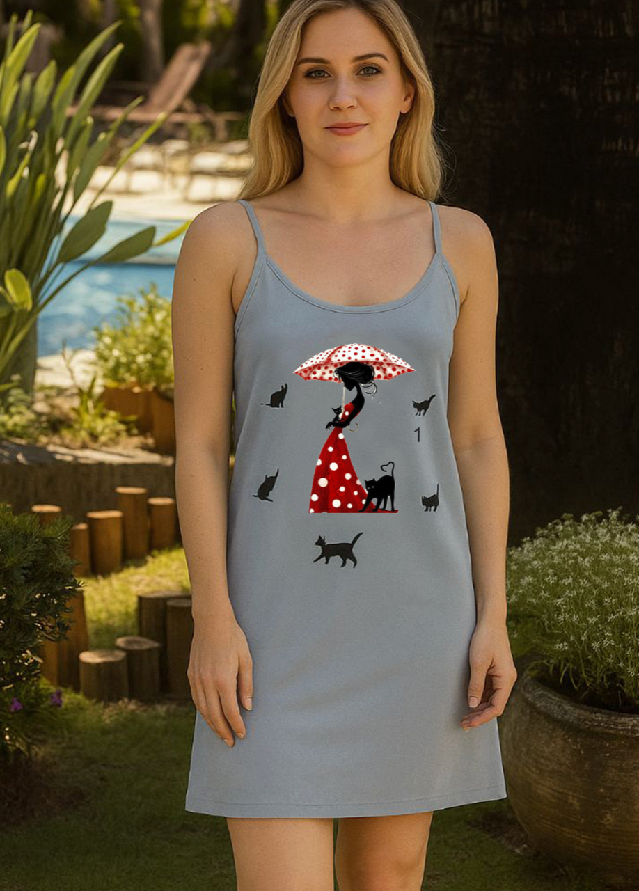 Camisola Feminina de Alças - Algodão Penteado