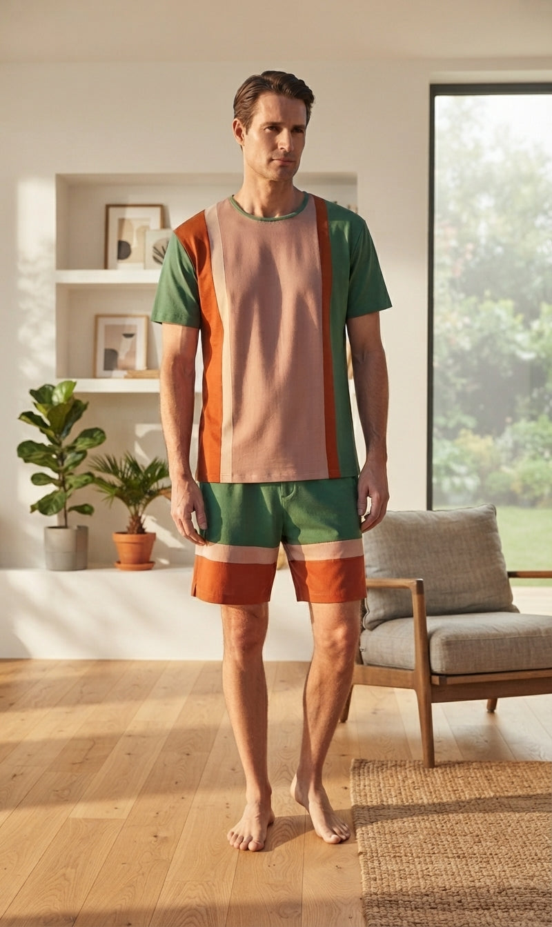 Pijama Masculino Verde, Terracota, Nude - Viscolycra