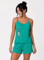 Pijama Feminino de Alcinha  c/ Shorts 100% Algodão